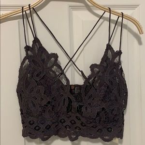 Free People Adella Bralette Slate Gray Medium